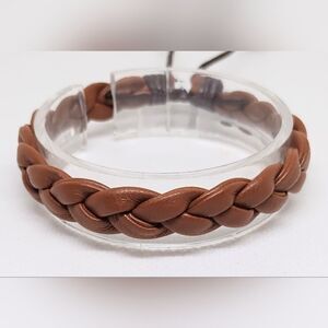 Men's bracelet leather braided‎ brown new e53